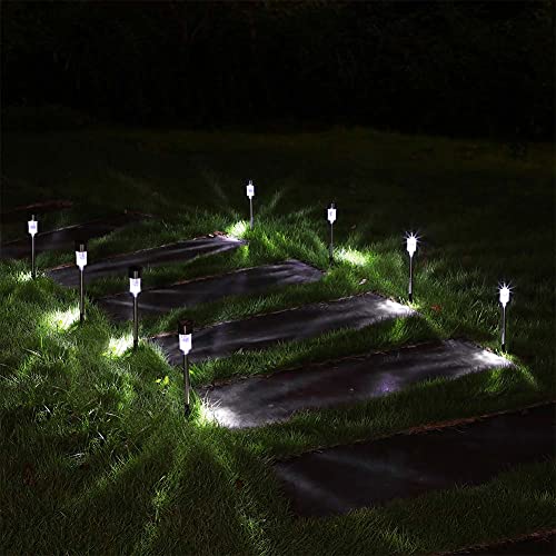 10 x Lampade da Giardino ricarica solare Paletti Solari Moderni LED Luce Bianca