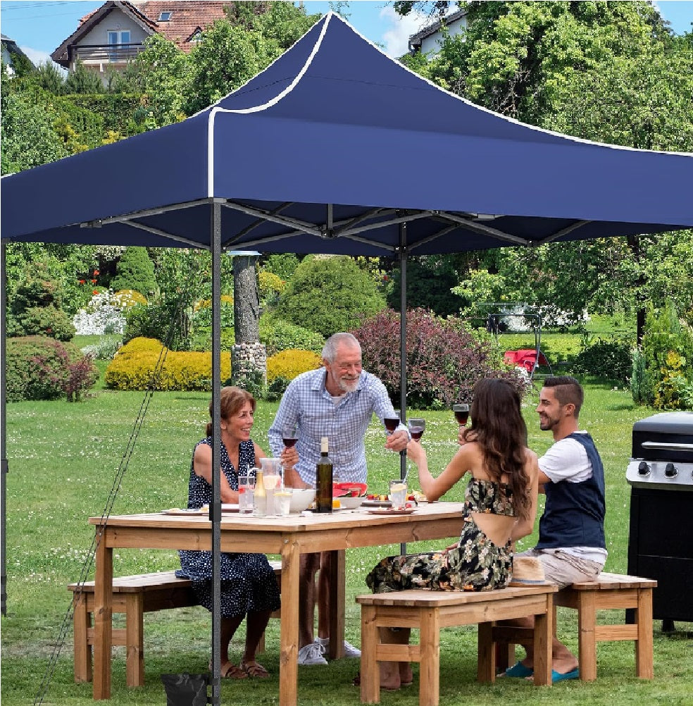 Gazebo 3x3 Pieghevole Impermeabile Richiudibile a Fisarmonica Professionale Blu