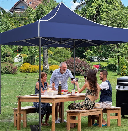 Gazebo 3x3 Pieghevole Impermeabile Richiudibile a Fisarmonica Professionale Blu