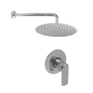 IMPALLI Kit Doccia Con Soffione E Doccetta Set Doccia Con Soffione Doccia Tondo D250 Mm Braccio Doccia 350 Mm E Miscelatore Doccia Incasso Una Via (CROMO)