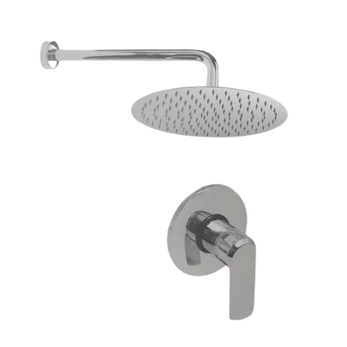 IMPALLI Kit Doccia Con Soffione E Doccetta Set Doccia Con Soffione Doccia Tondo D250 Mm Braccio Doccia 350 Mm E Miscelatore Doccia Incasso Una Via (CROMO)