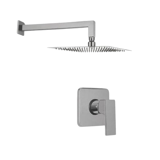 IMPALLI Kit Doccia Con Soffione E Doccetta Set Doccia Con Soffione Doccia Quadrato 250 Mm X 250 Mm Braccio Doccia 350 Mm E Miscelatore Doccia Incasso Una Via (CROMO)