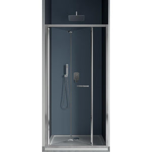 IMPALLI Box Doccia Completo H195 Cm Estensibile 72-76 Cm A 2 Porte Doccia Chiusura A Libro Cabina Doccia Cristallo Temperato 6 Mm Reversibile Finitura Trasparente Profili Alluminio Cromo Lucido (75)