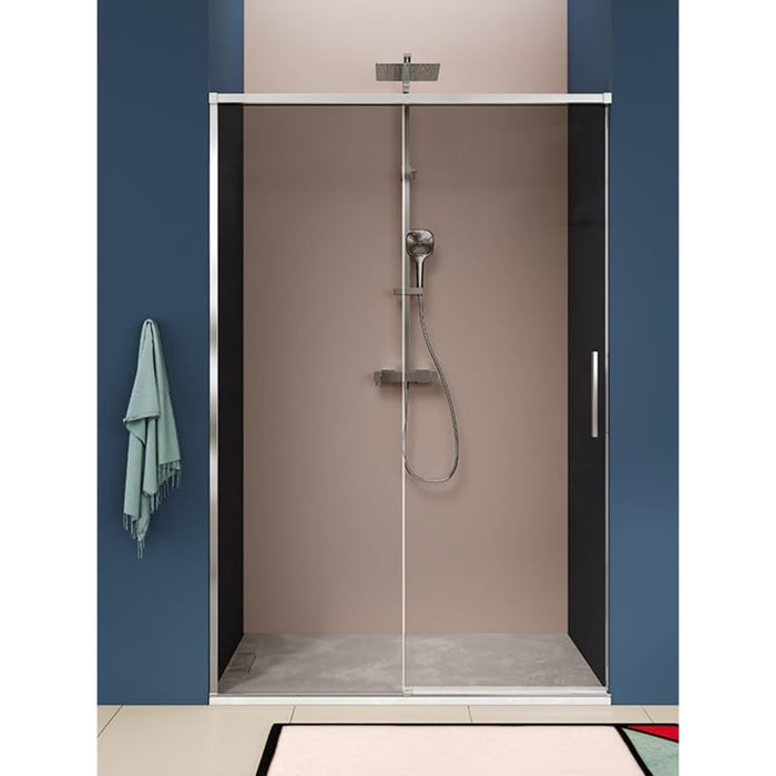 IMPALLI Box Doccia H210 Cm Estensibile 107-110 Cm Cabina Doccia Scorrevole Anta A Chiusura Rallentata Cristallo Temperato 8 Mm Trasparente Anticalcare Profili Alluminio (NERO OPACO 110)