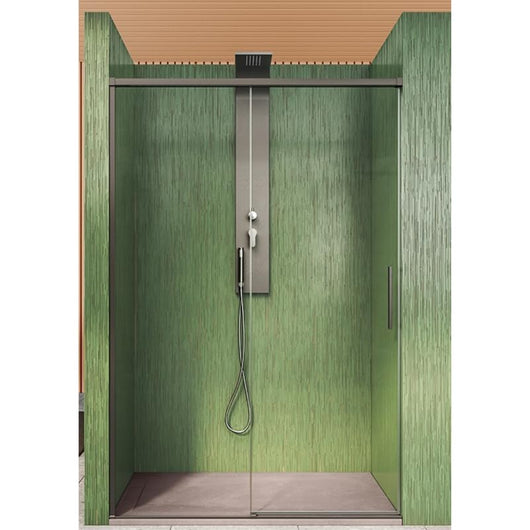 IMPALLI Box Doccia H210 Cm Estensibile 137-140 Cm Cabina Doccia Scorrevole Anta A Chiusura Rallentata Cristallo Temperato 8 Mm Trasparente Anticalcare Profili Alluminio (NICHEL SPAZZOLATO 140)