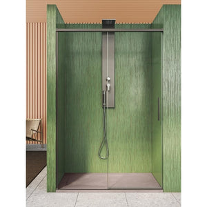 IMPALLI Box Doccia H210 Cm Estensibile 157-160 Cm Cabina Doccia Scorrevole Anta A Chiusura Rallentata Cristallo Temperato 8 Mm Trasparente Anticalcare Profili Alluminio (NICHEL SPAZZOLATO 160)