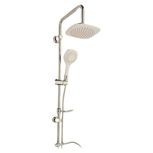 IMPALLI Colonna Doccia Con Supporti Scorrevoli Regolabili Finitura Cromata Saliscendi Doccia Con Soffione Quadrato Doccetta E Flessibili Inclusi