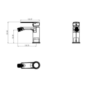 IMPALLI Miscelatore Bidet Bagno Con Leva E Deviatore Rubinetto Bidet Con Piletta Pop Up 1'' 1/4 E Flessibili Inclusi Rubinetto Per Bidet Serie HH (CROMO)