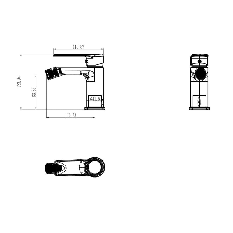 IMPALLI Miscelatore Bidet Bagno Con Leva Rubinetto Bidet Con Piletta Pop Up 1'' 1/4 E Flessibili Inclusi Rubinetto Per Bidet Finitura Cromo Serie LM