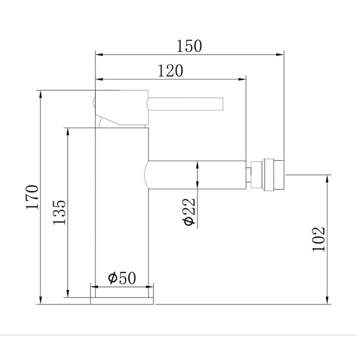IMPALLI Miscelatore Bidet Bagno Con Leva Rubinetto Bidet Con Piletta Click Clack 1'' 1/4 E Flessibili Inclusi Rubinetto Per Bidet Serie MM (CROMO)