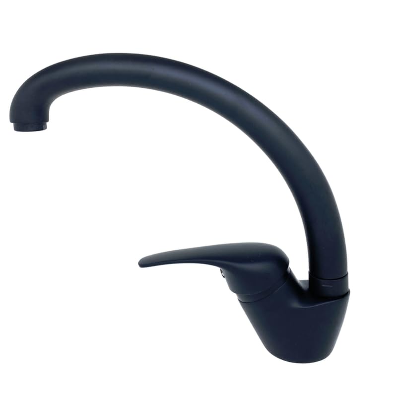 IMPALLI Miscelatore Cucina Canna Lunga Girevole Rubinetto Lavello Cucina Miscelatore Lavello Cucina Serie Alice (NERO OPACO)