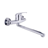 IMPALLI Miscelatore Cucina A Parete Con Canna Lunga Girevole Di 17,3 Cm Rubinetto Lavello Cucina Con Leva Monocomando Finitura Cromo Miscelatore Lavello Cucina Serie Alice