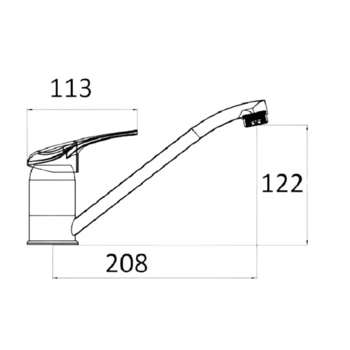 IMPALLI Miscelatore Cucina Canna Lunga Girevole Finitura Cromo Rubinetto Lavello Cucina Con Leva Monocomando Sporgenza 11,3 Cm Miscelatore Lavello Cucina Serie Alice