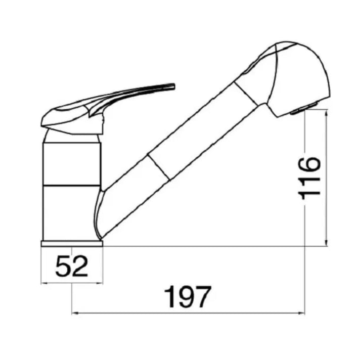 IMPALLI Miscelatore Cucina Con Doccetta Estraibile Finitura Cromo Rubinetto Lavello Cucina Con Leva Monocomando Sporgenza 11,6 Cm Miscelatore Lavello Cucina Serie Alice
