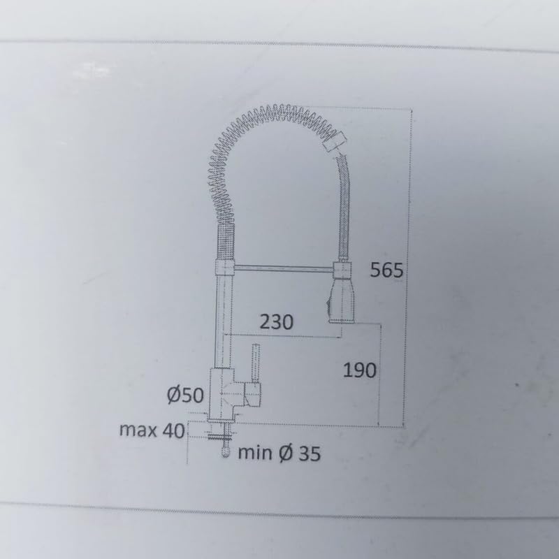IMPALLI Miscelatore Cucina Con Molla Serie Prestige Rubinetto Lavello Cucina Completo Di Flessibili Rubinetto Cucina Finitura Cromo