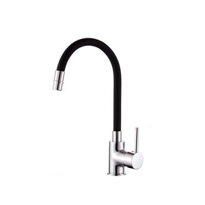 IMPALLI Miscelatore Cucina A Canna Flessibile Girevole In Silicone Colorata Rubinetto Lavello Cucina Completo Di Flessibili Rubinetto Cucina 5X36X17 Cm (NERO)