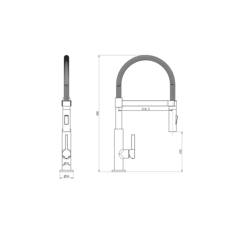 IMPALLI Miscelatore Cucina A Canna Flessibile A Molla Rubinetto Lavello Cucina Flessibile Con Attacco A Forcella Magnetico Rubinetto Cucina Soffione A 2 Getti Finitura Cromo