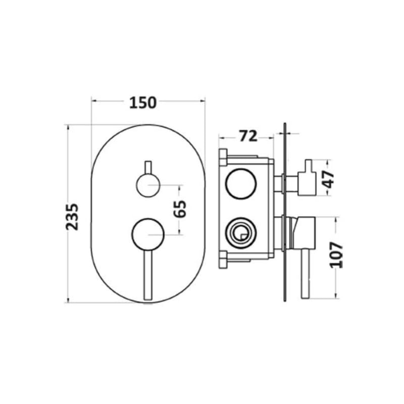 IMPALLI Miscelatore Doccia A incasso Due Vie Con Deviatore Doccia E Box Facile Installazione Miscelatore Per Doccia In Acciaio 316 Rubinetto Doccia Miscelatore Con Cartuccia Da 35 Mm Inclusa