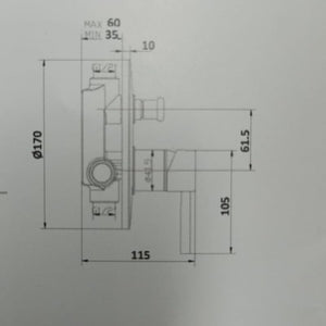 IMPALLI Miscelatore Doccia A Incasso Due Vie Con Deviatore Doccia Miscelatore Per Doccia Finitura Cromo Miscelatore Da Doccia Serie 18 Piastra Rotonda