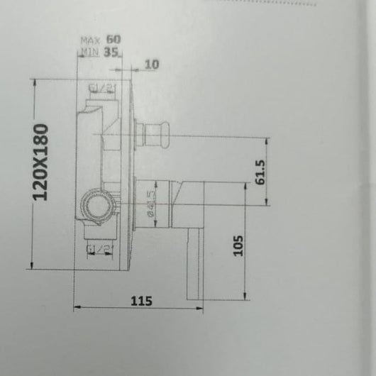 IMPALLI Miscelatore Doccia A Incasso Due Vie Con Deviatore Doccia Miscelatore Per Doccia Finitura Cromo Miscelatore Da Doccia Serie 18 Piastra Quadrata