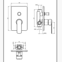 IMPALLI Miscelatore Doccia A Incasso Due Vie Con Deviatore Doccia Miscelatore Per Doccia Piastra Quadrata Finitura Cromata Miscelatore Da Doccia Serie HH