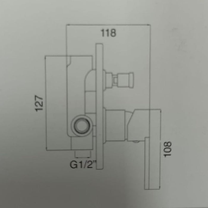 IMPALLI Miscelatore Doccia A Incasso Miscelatore Per Doccia Piastra Rotonda Finitura Cromata Miscelatore Da Doccia Due Vie Serie LM