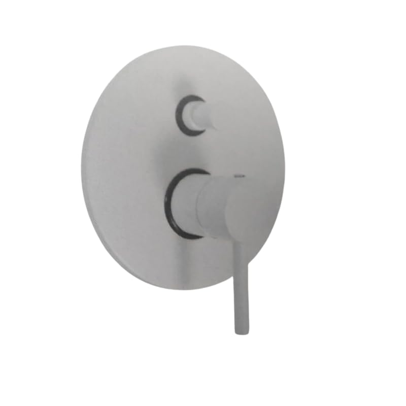 IMPALLI Miscelatore Doccia A Incasso Miscelatore Per Doccia Due Vie Con Deviatore Doccia Miscelatore A Muro Piastra Tonda Serie MM (BIANCO OPACO)