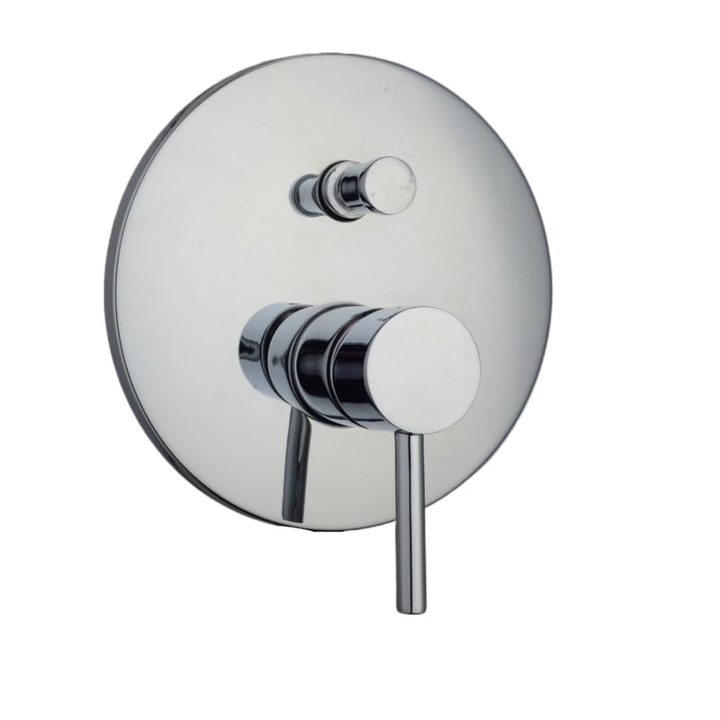 IMPALLI Miscelatore Doccia A Incasso Miscelatore Per Doccia Due Vie Con Deviatore Doccia Miscelatore A Muro Piastra Tonda Serie MM (CROMO)