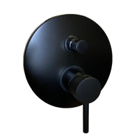 IMPALLI Miscelatore Doccia A Incasso Miscelatore Per Doccia Due Vie Con Deviatore Doccia Miscelatore A Muro Piastra Tonda Serie MM (NERO OPACO)