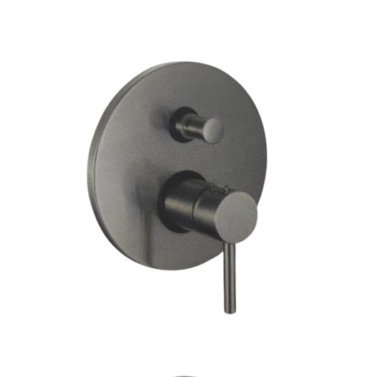 IMPALLI Miscelatore Doccia A Incasso Miscelatore Per Doccia Due Vie Con Deviatore Doccia Miscelatore A Muro Piastra Tonda Serie MM (NICHEL SPAZZOLATO)