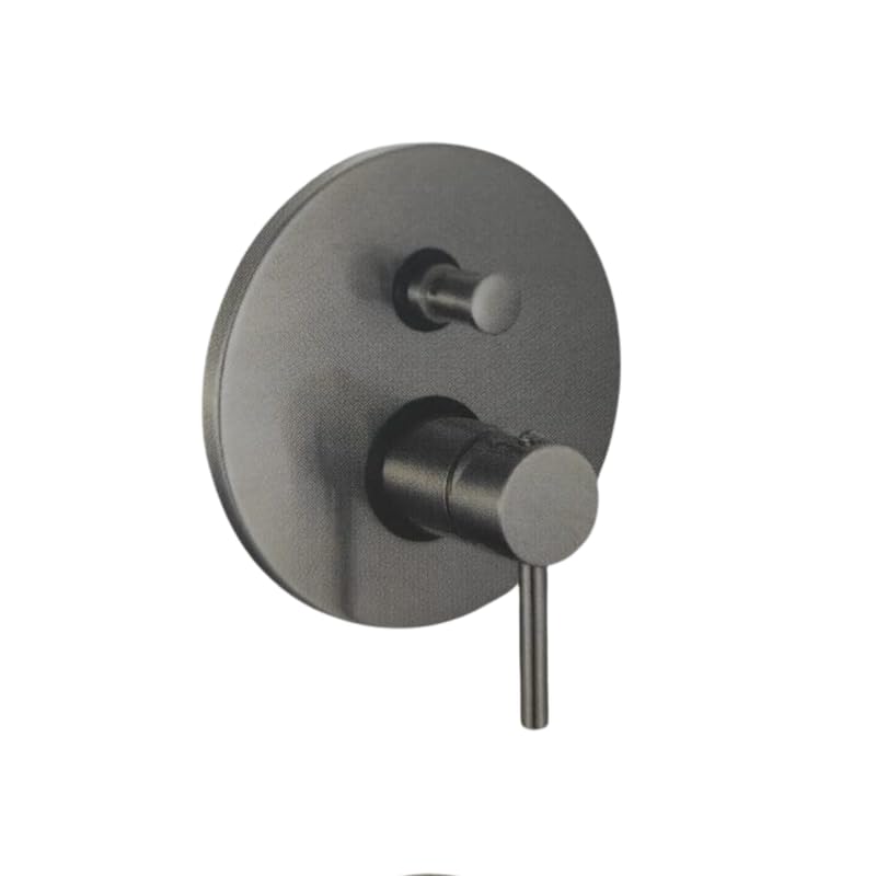 IMPALLI Miscelatore Doccia A Incasso Miscelatore Per Doccia Due Vie Con Deviatore Doccia Miscelatore A Muro Piastra Tonda Serie MM (NICHEL SPAZZOLATO)