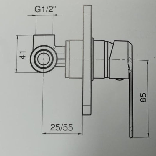 IMPALLI Miscelatore Doccia A Incasso Miscelatore Per Doccia Piastra Rotonda Finitura Cromo Miscelatore Da Doccia Serie 18
