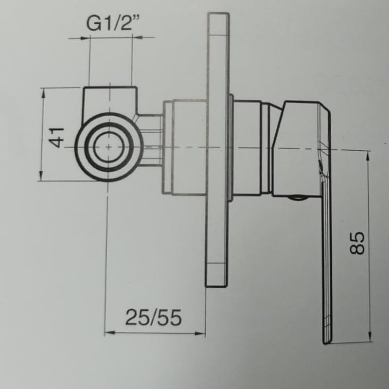IMPALLI Miscelatore Doccia A Incasso Miscelatore Per Doccia Piastra Rotonda Finitura Cromo Miscelatore Da Doccia Serie 18