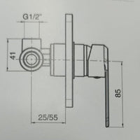 IMPALLI Miscelatore Doccia A Incasso Miscelatore Per Doccia Piastra Quadrata Miscelatore Da Doccia Serie 18