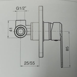 IMPALLI Miscelatore Doccia A Incasso Miscelatore Per Doccia Una Via Con Deviatore Doccia Piastra Rotonda Miscelatore Da Doccia Serie HH (CROMO)