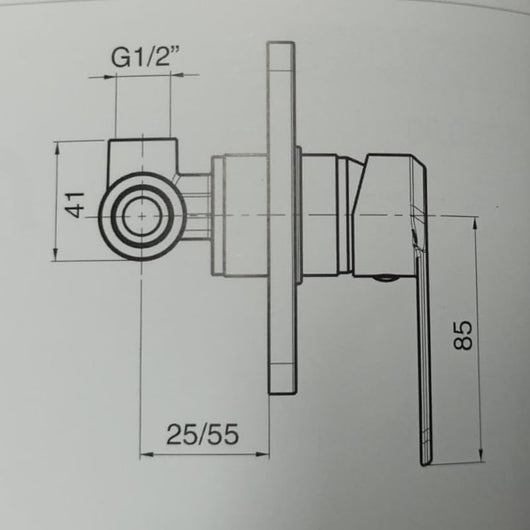 IMPALLI Miscelatore Doccia A Incasso Miscelatore Per Doccia Una Via Con Deviatore Doccia Piastra Rotonda Miscelatore Da Doccia Serie HH (CROMO)