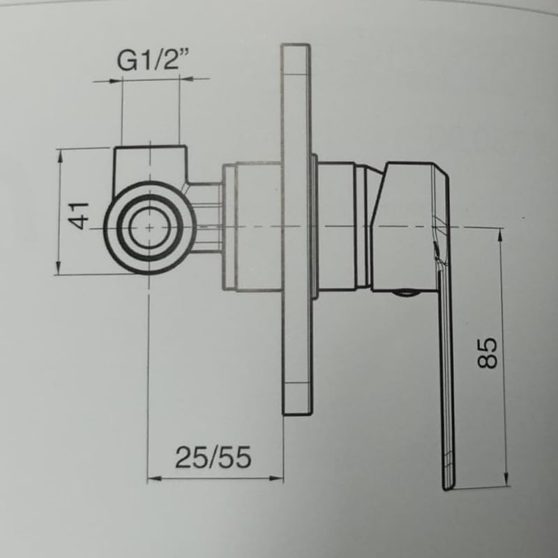 IMPALLI Miscelatore Doccia A Incasso Miscelatore Per Doccia Una Via Con Deviatore Doccia Piastra Rotonda Miscelatore Da Doccia Serie HH (CROMO)