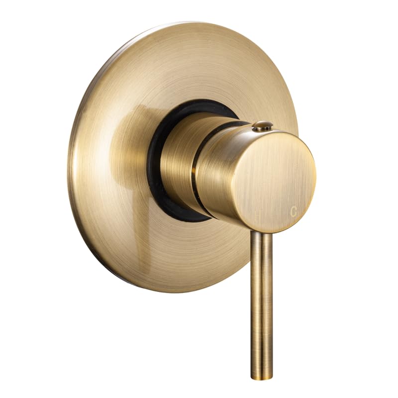 IMPALLI Miscelatore Doccia A Incasso Miscelatore Per Doccia Una Via Miscelatore A Muro Piastra Tonda Serie MM (OTTONE ANTICO)