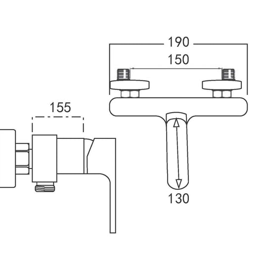 IMPALLI Miscelatore Doccia Esterno Finitura Cromata Miscelatore Per Doccia Completo Di Kit Doccia Flessibile E Doccetta Miscelatore Da Doccia Serie LM