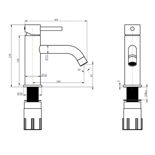 IMPALLI Rubinetto Bagno Lavabo Serie MM Miscelatore Lavabo Bagno Elegante Miscelatore Bagno Lavabo Serie Mm Con Piletta Click Clack 1'' 1/4 Inclusa (CROMO)