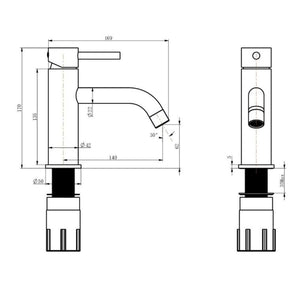 IMPALLI Rubinetto Bagno Lavabo Serie MM Miscelatore Lavabo Bagno Elegante Miscelatore Bagno Lavabo Serie Mm Con Piletta Click Clack 1'' 1/4 Inclusa (OTTONE ANTICO)
