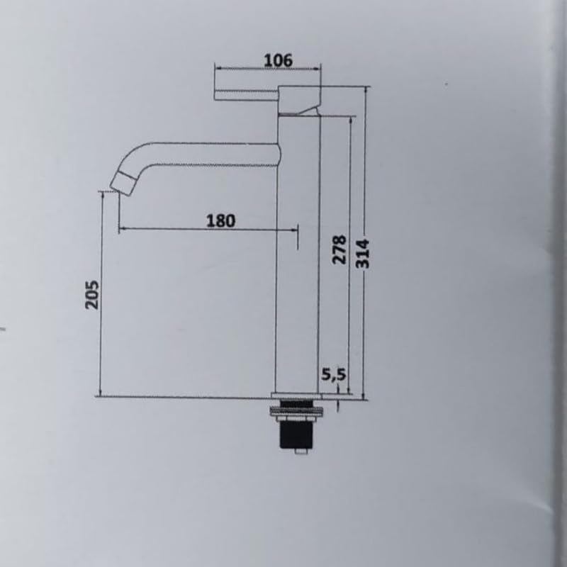 IMPALLI Miscelatore Bagno Lavabo Alto Rubinetto Bagno Lavabo In Acciaio 316 Rubinetto Lavabo Bagno Resistente Miscelatore Lavabo Bagno Con Piletta Click Clack 1''1/4 Inclusa