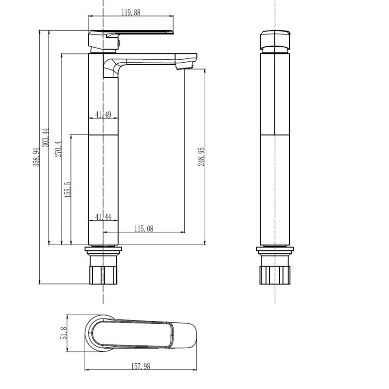 IMPALLI Miscelatore Lavabo Bagno Alto Rubinetto Bagno Lavabo Finitura Cromo Completo Di Piletta Pop Up 1'' 1/4 E Troppo Pieno Miscelatore Bagno Lavabo Serie HH