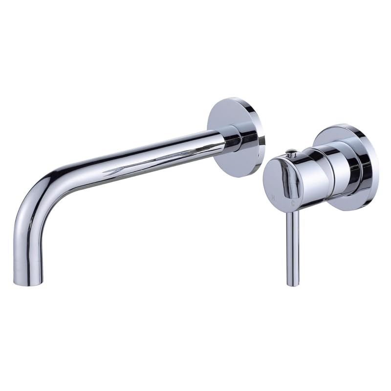 IMPALLI Rubinetto Bagno Lavabo A Incasso Miscelatore Lavabo Bagno Elegante Miscelatore A Muro Serie Mm Con Piletta Click Clack 1'' 1/4 Inclusa Serie MM (CROMO)