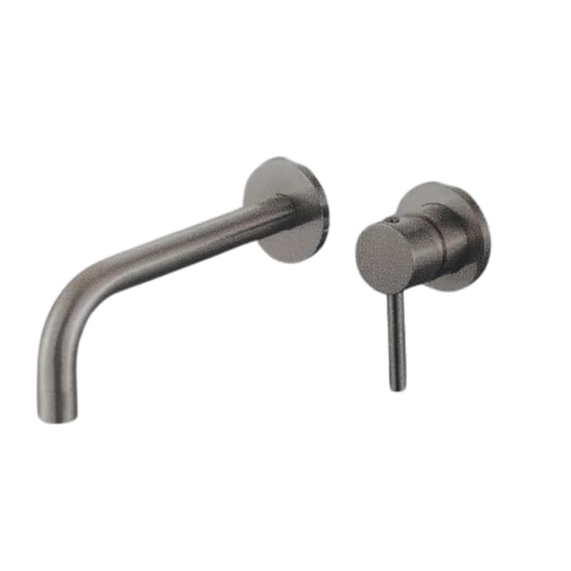 IMPALLI Rubinetto Bagno Lavabo A Incasso Miscelatore Lavabo Bagno Elegante Miscelatore A Muro Serie Mm Con Piletta Click Clack 1'' 1/4 Inclusa Serie MM (NICHEL SPAZZOLATO)