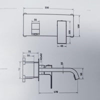 IMPALLI Miscelatore Lavabo Bagno A Incasso Rubinetto Bagno Lavabo Con Piastra Unica E Box Facile Installazione Rubinetto Lavandino Bagno Finitura Cromo Serie 21/23
