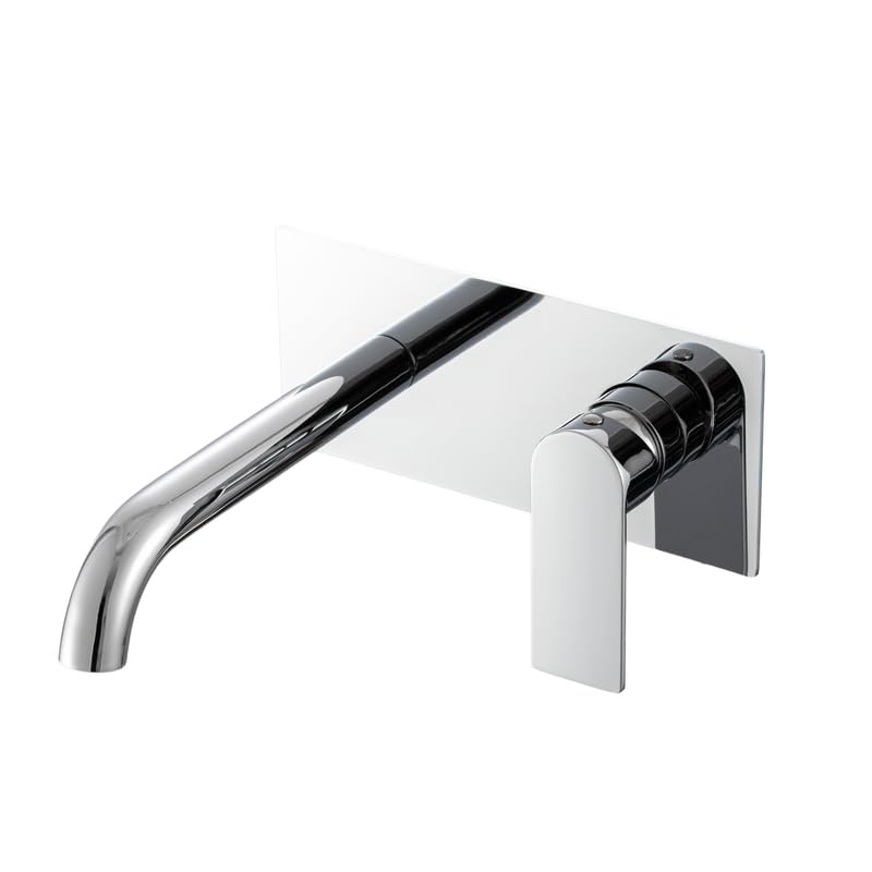 IMPALLI Miscelatore Lavabo Bagno A Incasso Piastra Quadrata Rubinetto Bagno Lavabo Finitura Cromo Con Easy Box Miscelatore A Muro Serie 18