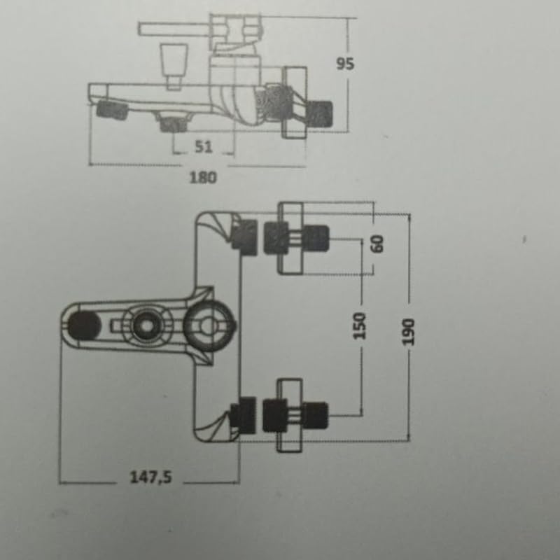 IMPALLI Miscelatore Vasca Da Bagno Completo Di Kit Doccia Flessibile Supporto E Doccetta Multigetto Miscelatore Vasca Finitura Cromata Serie 18