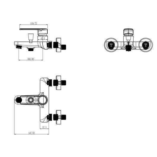 IMPALLI Miscelatore Vasca Da Bagno Completo Di Kit Doccia Flessibile Supporto E Doccetta Multigetto Miscelatore Vasca Finitura Cromata Serie HH
