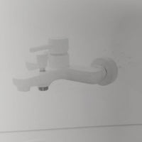 IMPALLI Miscelatore Vasca Da Bagno Completo Di Kit Con Flessibile Supporto E Doccia Multi Getto Doccia Rubinetto Vasca Serie MM (BIANCO OPACO)